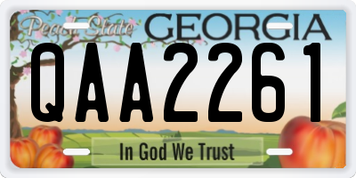 GA license plate QAA2261