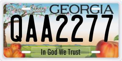 GA license plate QAA2277