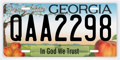 GA license plate QAA2298