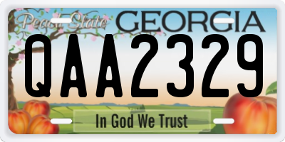 GA license plate QAA2329