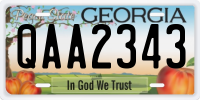GA license plate QAA2343