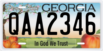 GA license plate QAA2346