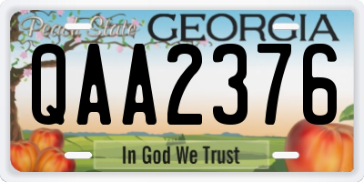 GA license plate QAA2376