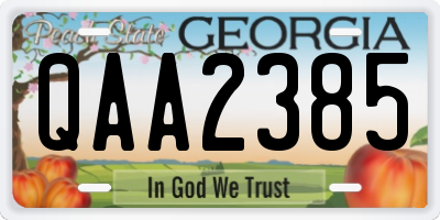 GA license plate QAA2385