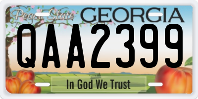 GA license plate QAA2399