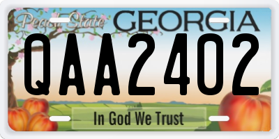 GA license plate QAA2402