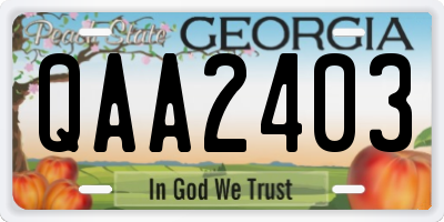GA license plate QAA2403
