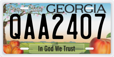 GA license plate QAA2407