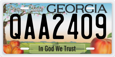 GA license plate QAA2409