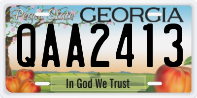 GA license plate QAA2413