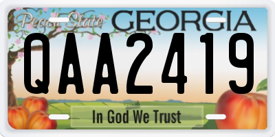 GA license plate QAA2419