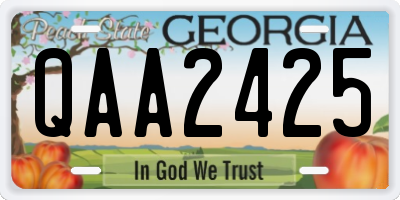 GA license plate QAA2425
