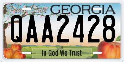 GA license plate QAA2428