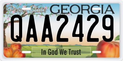 GA license plate QAA2429