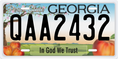 GA license plate QAA2432