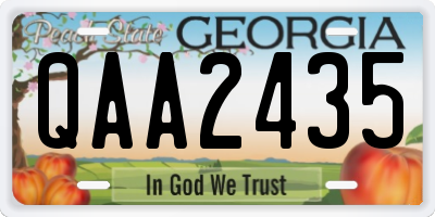 GA license plate QAA2435