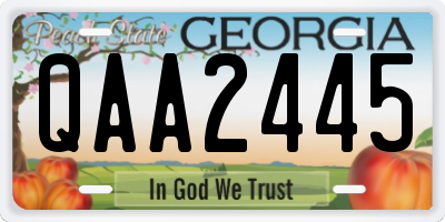 GA license plate QAA2445