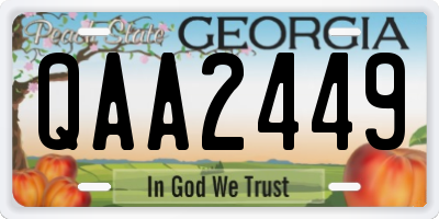GA license plate QAA2449