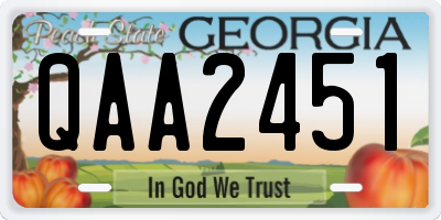 GA license plate QAA2451