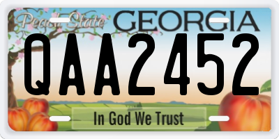 GA license plate QAA2452