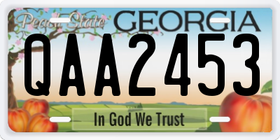 GA license plate QAA2453