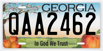 GA license plate QAA2462