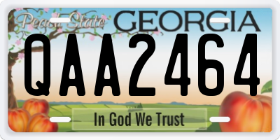 GA license plate QAA2464
