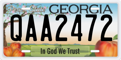GA license plate QAA2472