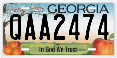 GA license plate QAA2474