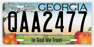 GA license plate QAA2477