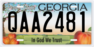 GA license plate QAA2481