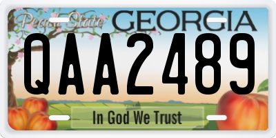 GA license plate QAA2489