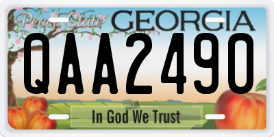 GA license plate QAA2490