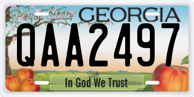 GA license plate QAA2497
