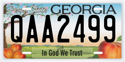 GA license plate QAA2499