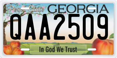 GA license plate QAA2509