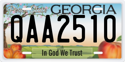 GA license plate QAA2510