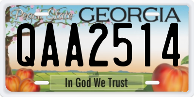 GA license plate QAA2514