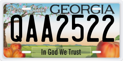 GA license plate QAA2522