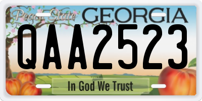 GA license plate QAA2523