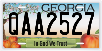 GA license plate QAA2527