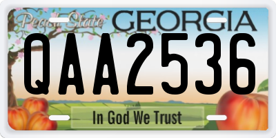 GA license plate QAA2536