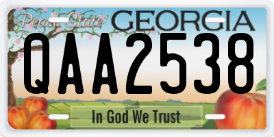 GA license plate QAA2538
