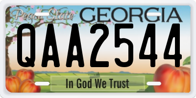GA license plate QAA2544