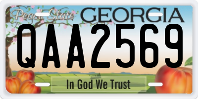 GA license plate QAA2569