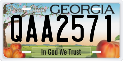 GA license plate QAA2571