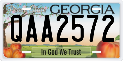 GA license plate QAA2572