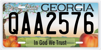 GA license plate QAA2576