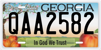 GA license plate QAA2582