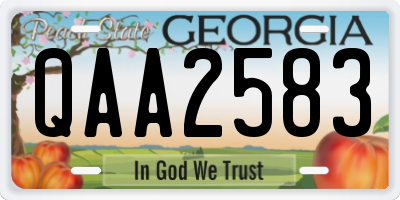 GA license plate QAA2583